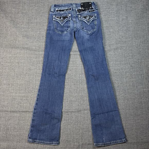 Miss Me Bootcut Embellished Flare Jeans Women's 25 Y2K Western Medium Wash - Picture 4 of 7